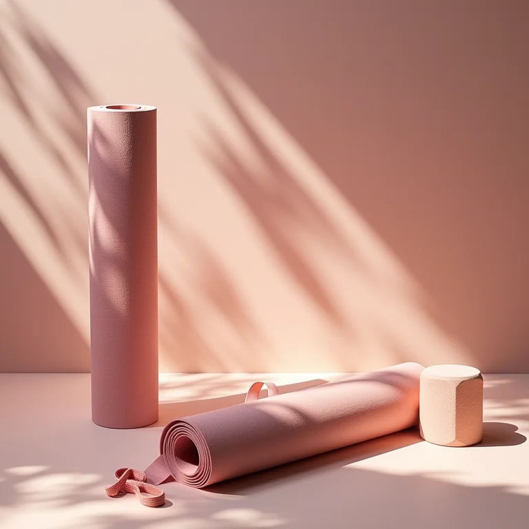 Acessórios de yoga em composição flat lay