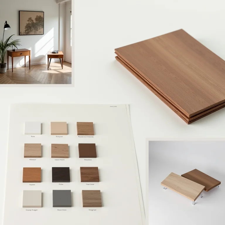 Amostras de materiais e acabamentos para mesas de cabeceira suspensas