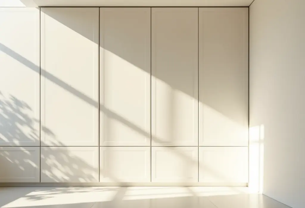 Armário de cozinha de canto bem organizado