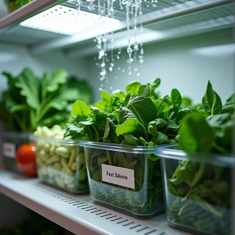 Armazenamento correto de vegetais higienizados.