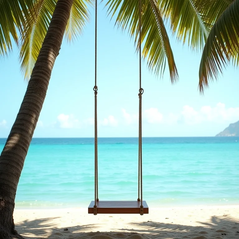 Balanço de madeira em São Miguel dos Milagres com vista para o mar