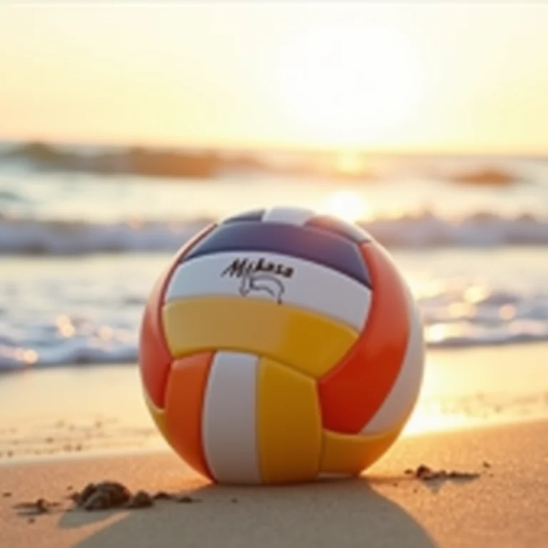 Bola de vôlei Mikasa na praia.