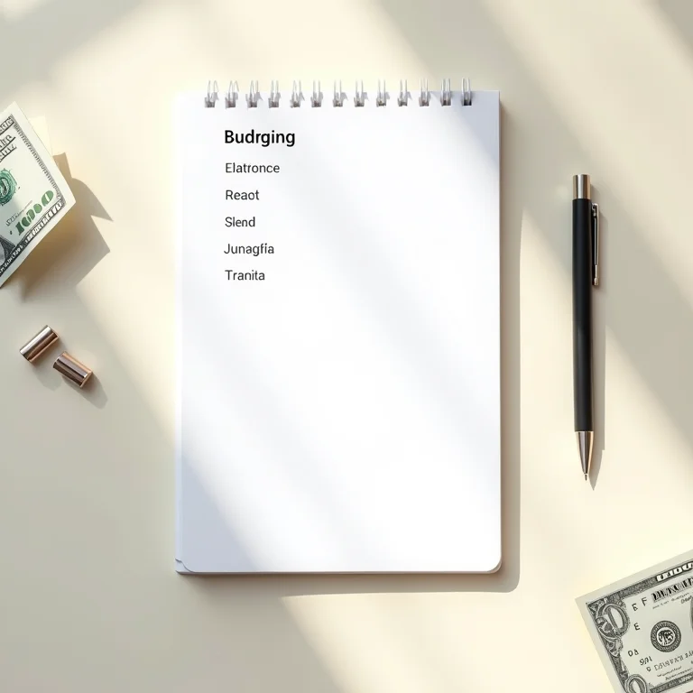 Caderno com categorias de orçamento