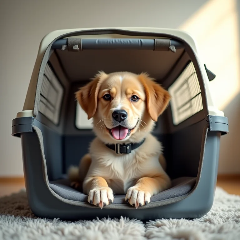 Caixa de transporte ideal para viagem de avião com cachorro