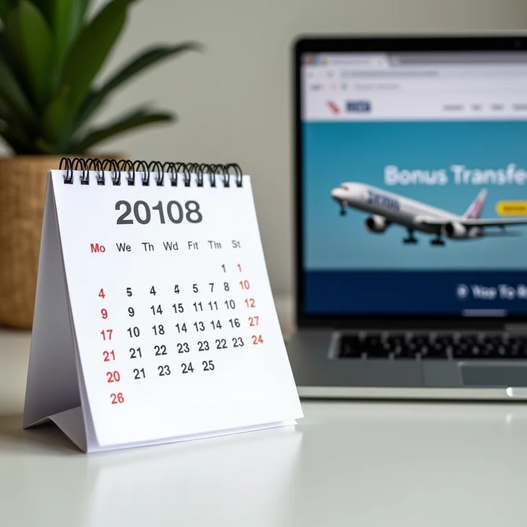 Calendário marcando data de transferência bonificada de milhas