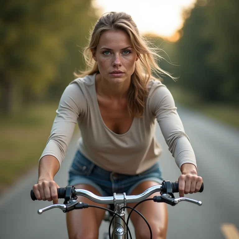 Ciclista paralímpica pedalando