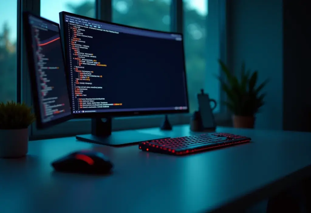 Computador mostrando o Prompt de Comando com destaque para a tela.