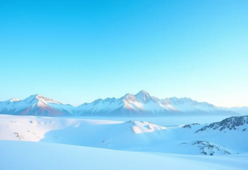 Cordilheira dos Andes coberta de neve na Argentina sob um céu azul vibrante
