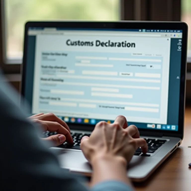 Declaração de importação sendo preenchida online.