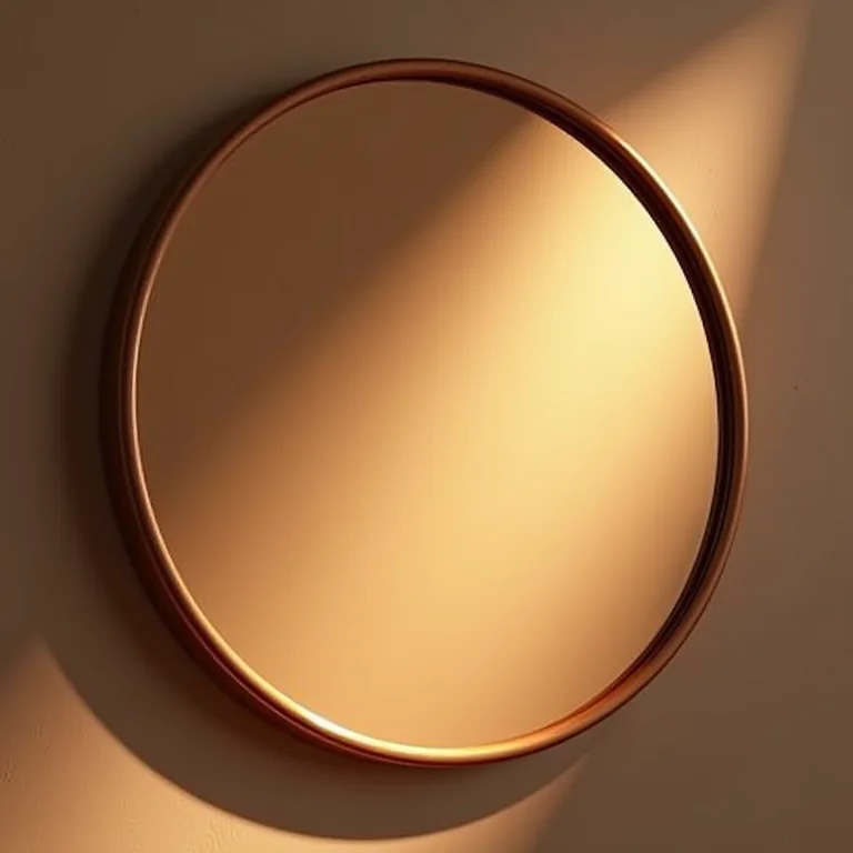Detalhe de espelho bronze com sua tonalidade única