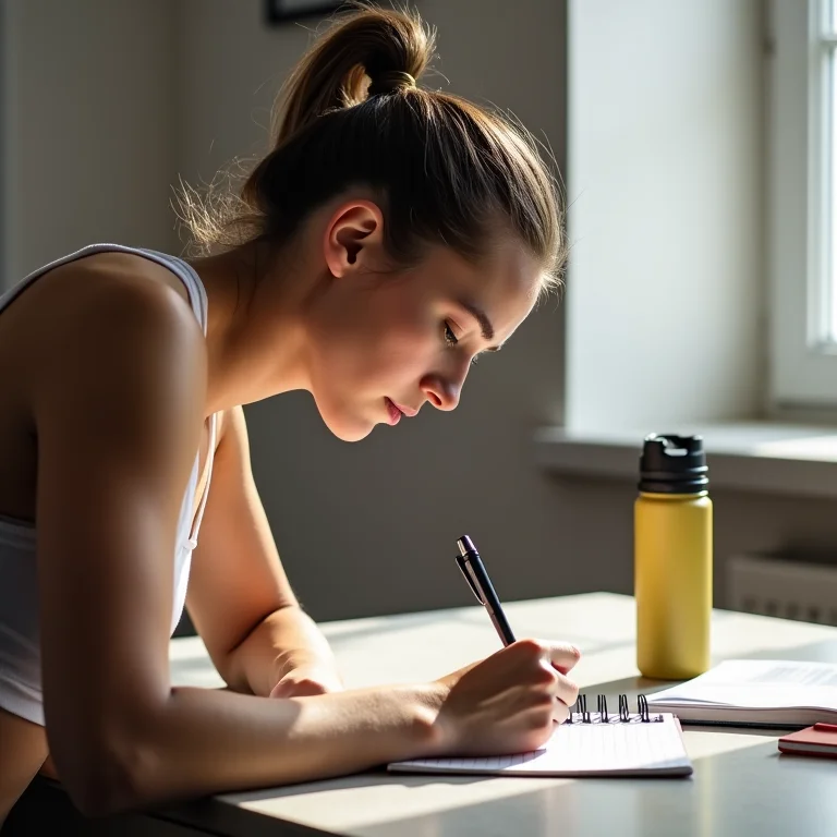 Diário de objetivos após treino de Yoga ou Pilates