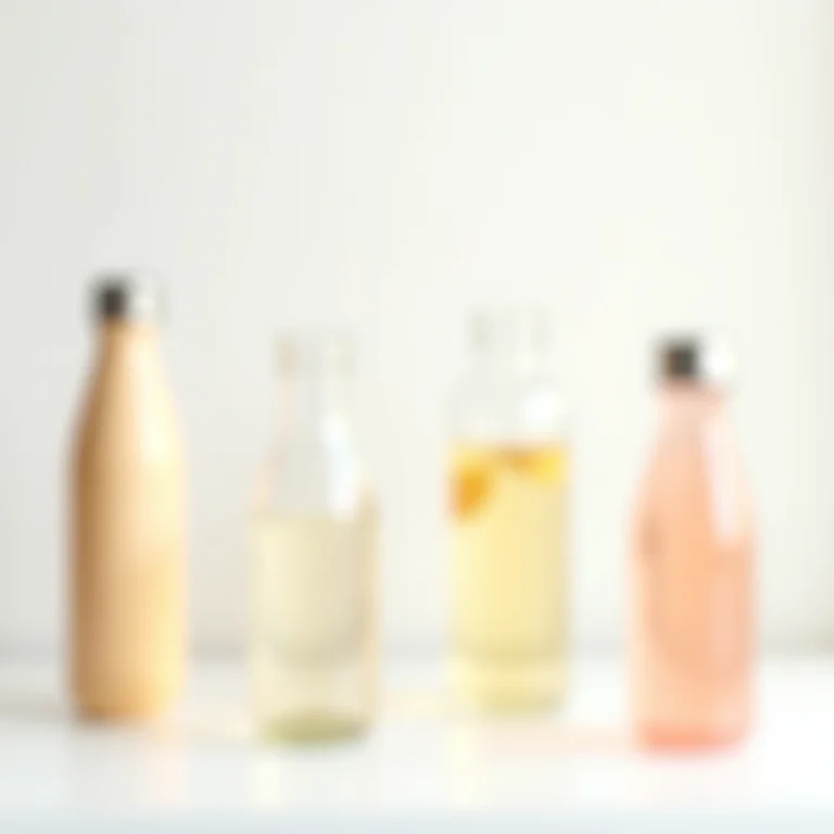 Diferentes tipos de garrafas de água