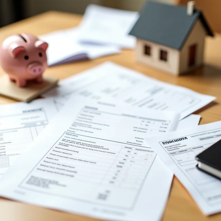 Diversas contas e recibos espalhados em uma mesa