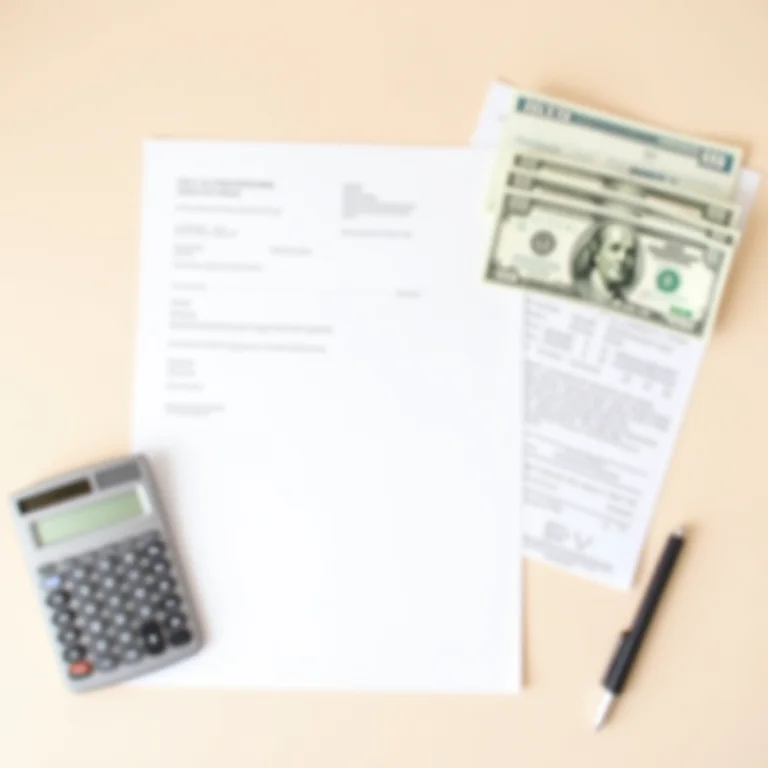 Documentos financeiros organizados para levantamento detalhado