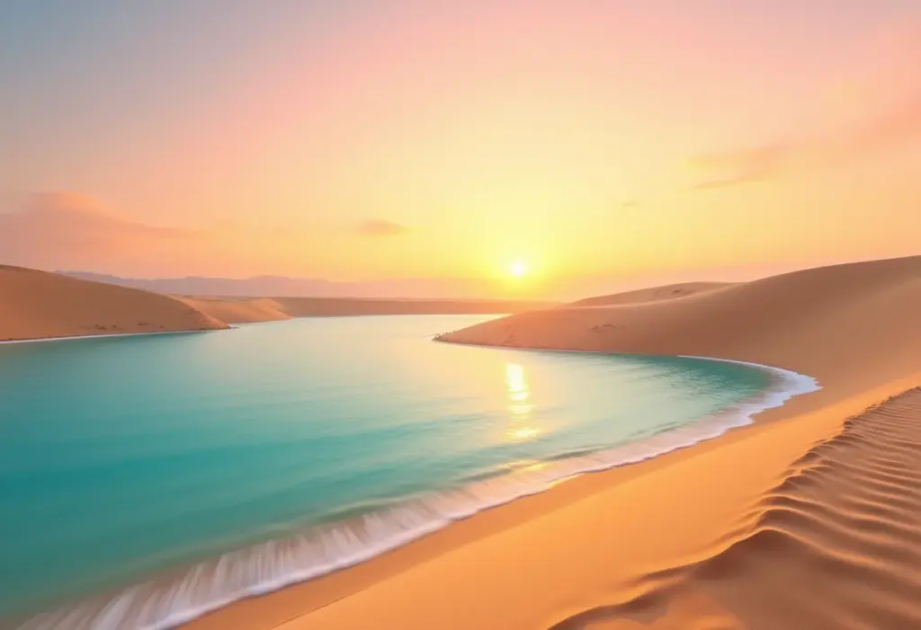 Dunas douradas e águas cristalinas no Jalapão ao pôr do sol