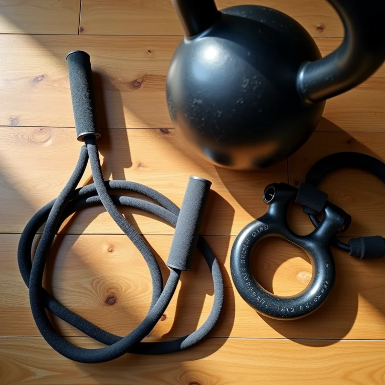 Equipamentos de crossfit dispostos em estúdio.