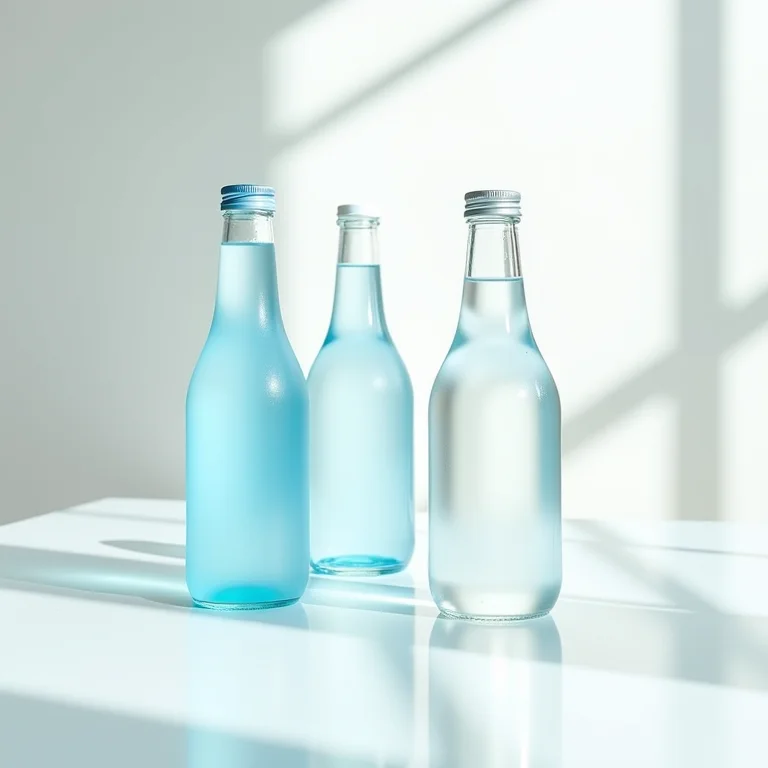 Fontes de água diferentes com cartões informativos