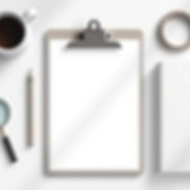 Formulário de pesquisa de satisfação em uma mesa minimalista