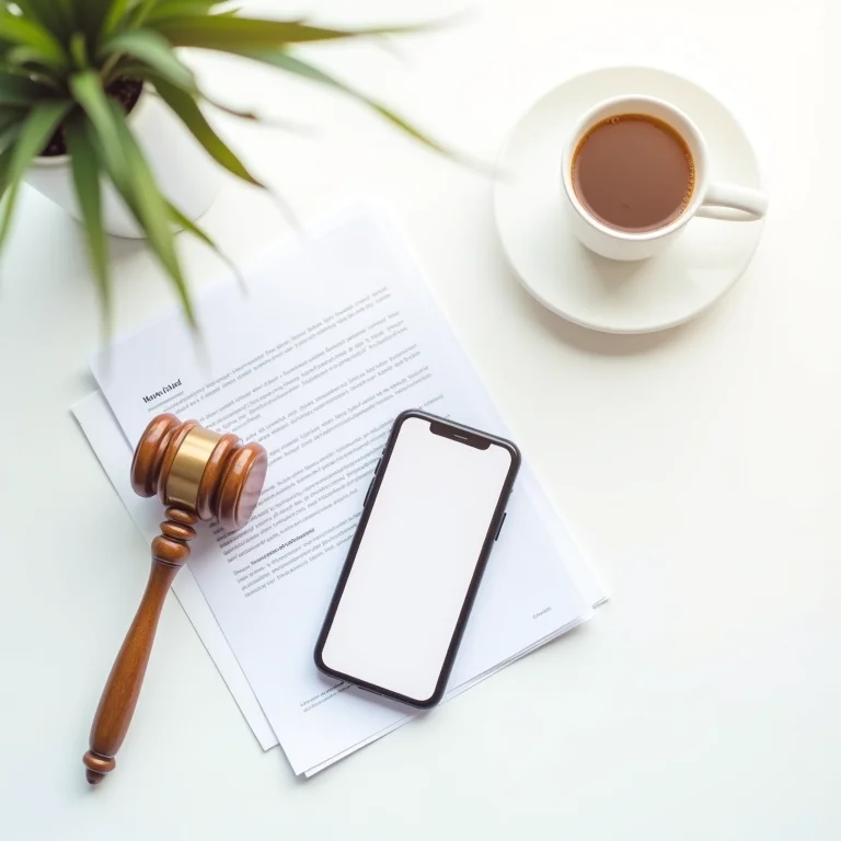 Gavel e documentos representando negociação extrajudicial