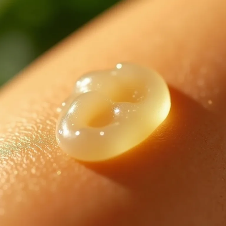 Gel de aloe vera sendo aplicado na pele queimada de sol.