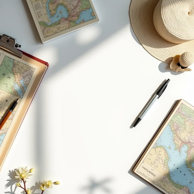 Guia de viagem, mapas e anotações sobre restaurantes e comidas locais