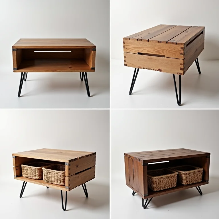 Ideias criativas para mesas de centro com caixotes de feira