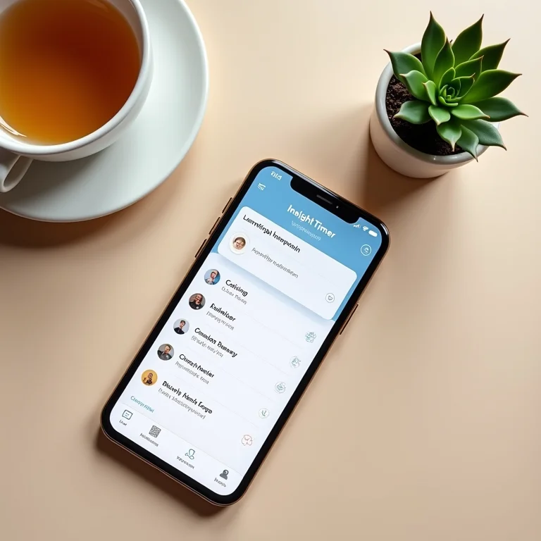Interface do aplicativo Insight Timer com opções de meditação.