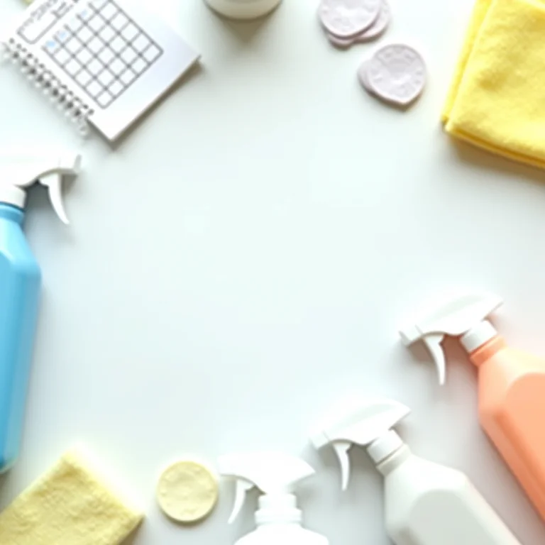 Lista de prioridades de limpeza com produtos organizados.