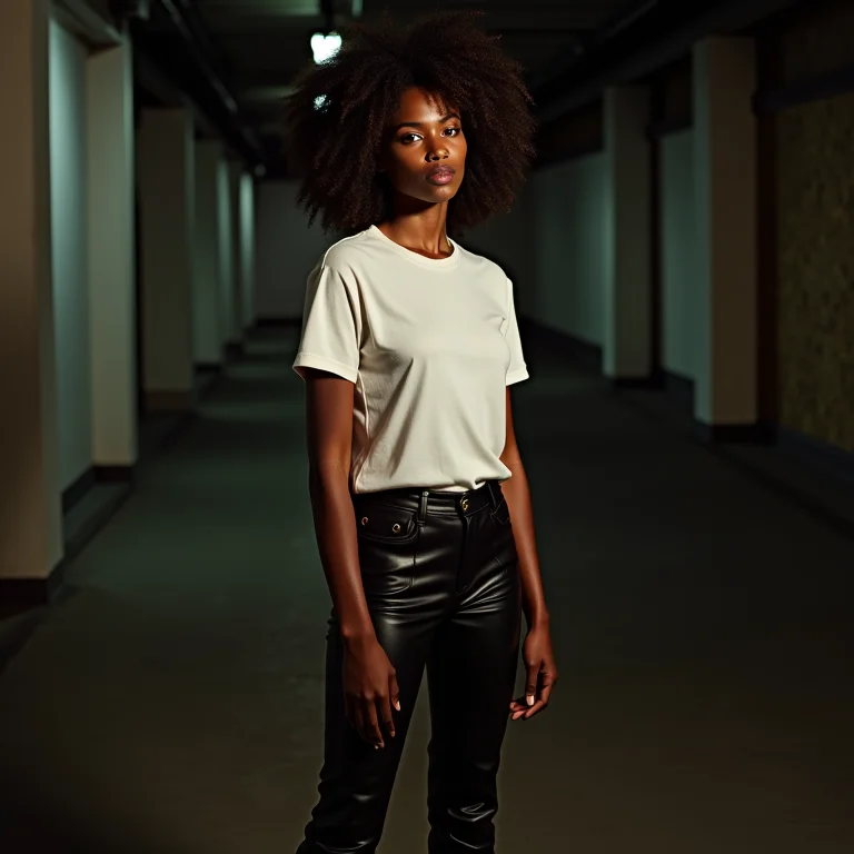 Look fashionista com camiseta branca, calça de couro e bota