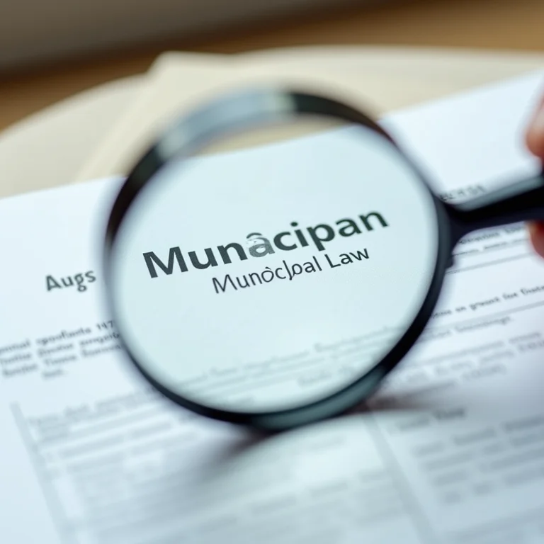 Lupa examinando documento de lei municipal