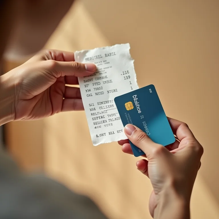 Mão amassando recibo de compras