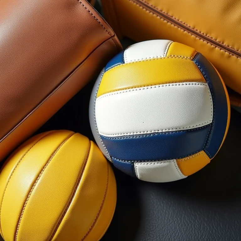 Materiais de alta qualidade usados em bolas de vôlei profissionais.