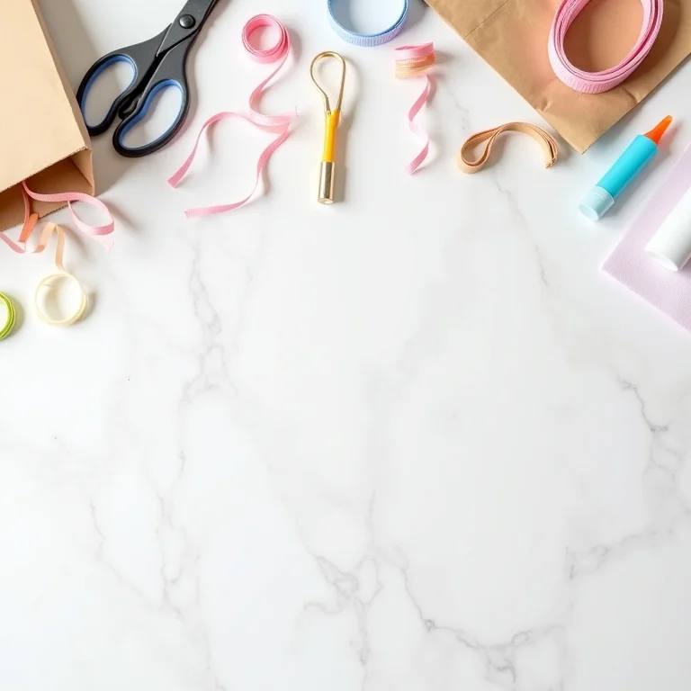 Materiais necessários para lembrancinhas DIY.