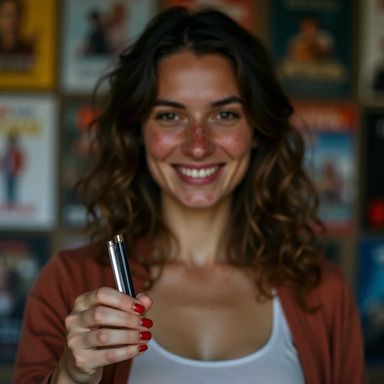 Mulher branca votando nos indicados ao Oscar