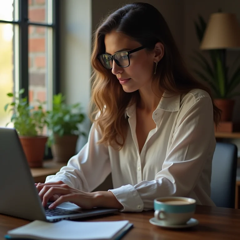 Mulher excluindo arquivos antigos do Google Docs para liberar espaço.