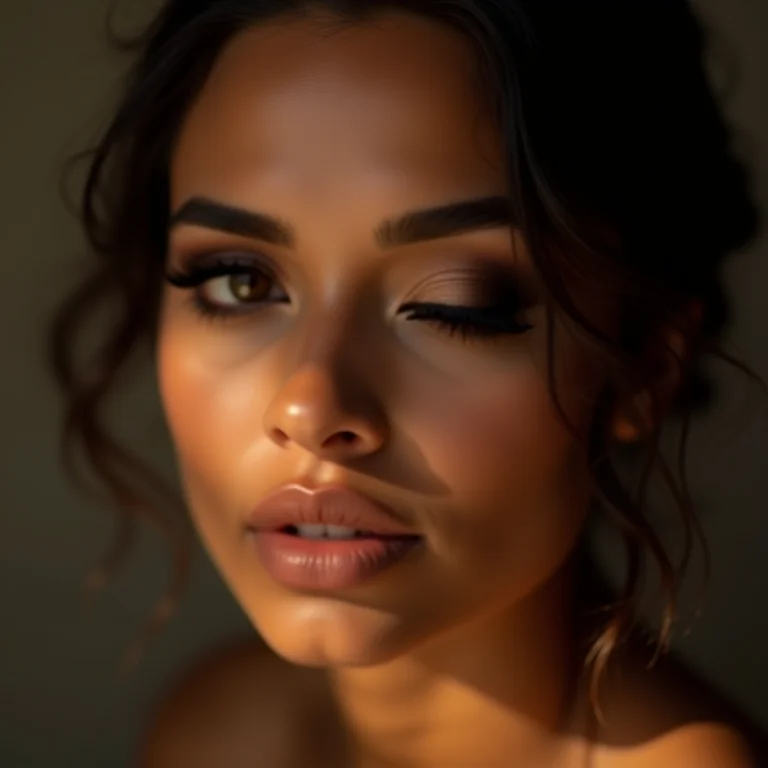 Mulher latina com esfumado ascendente nos olhos