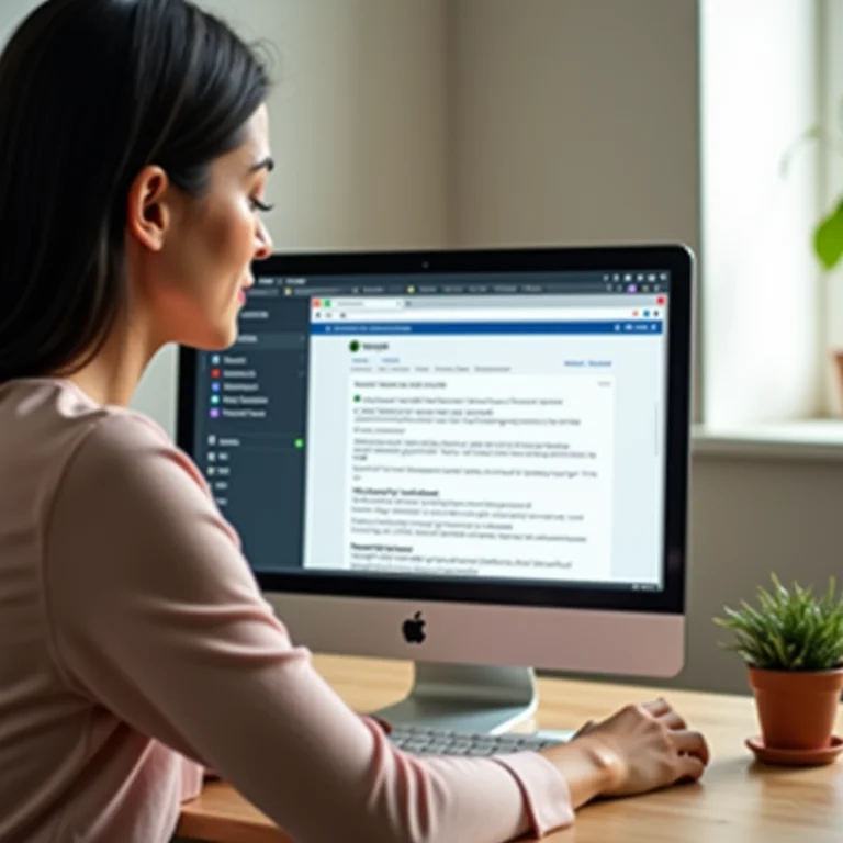 Mulher latina organizando abas do navegador com extensões Chrome