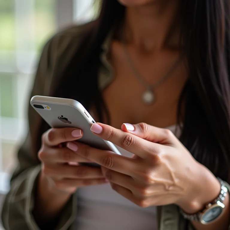 Mulher latina salvando stories e reels do Instagram