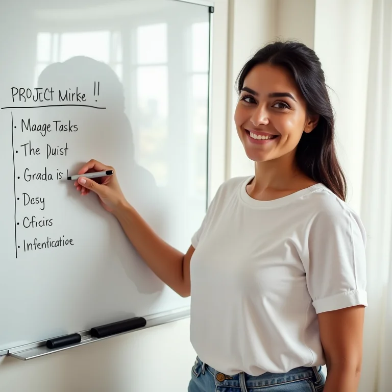 Mulher latina usando o método Pomodoro para gerenciar projetos