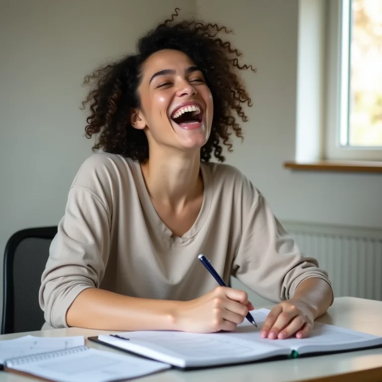 Mulher mid-size preenchendo planilha de gastos
