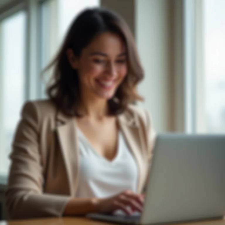 Mulher mid-size reservando voo com milhas