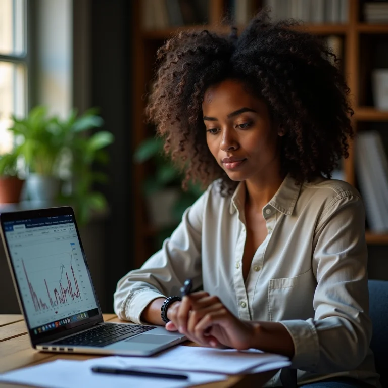 Mulher negra analisando opções de parcelamento do DAS em atraso