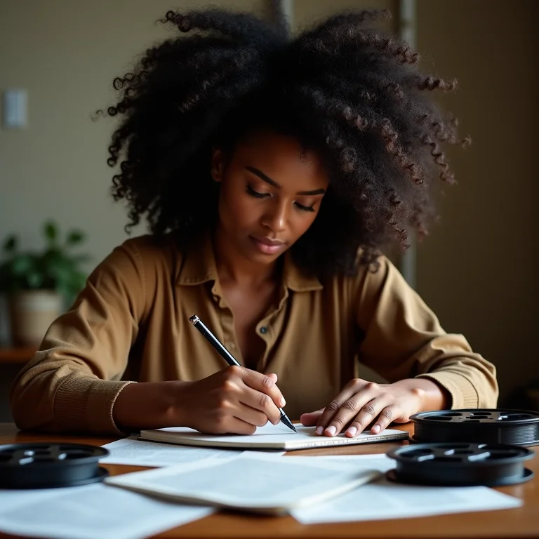 Mulher negra escrevendo sobre elegibilidade para o Oscar