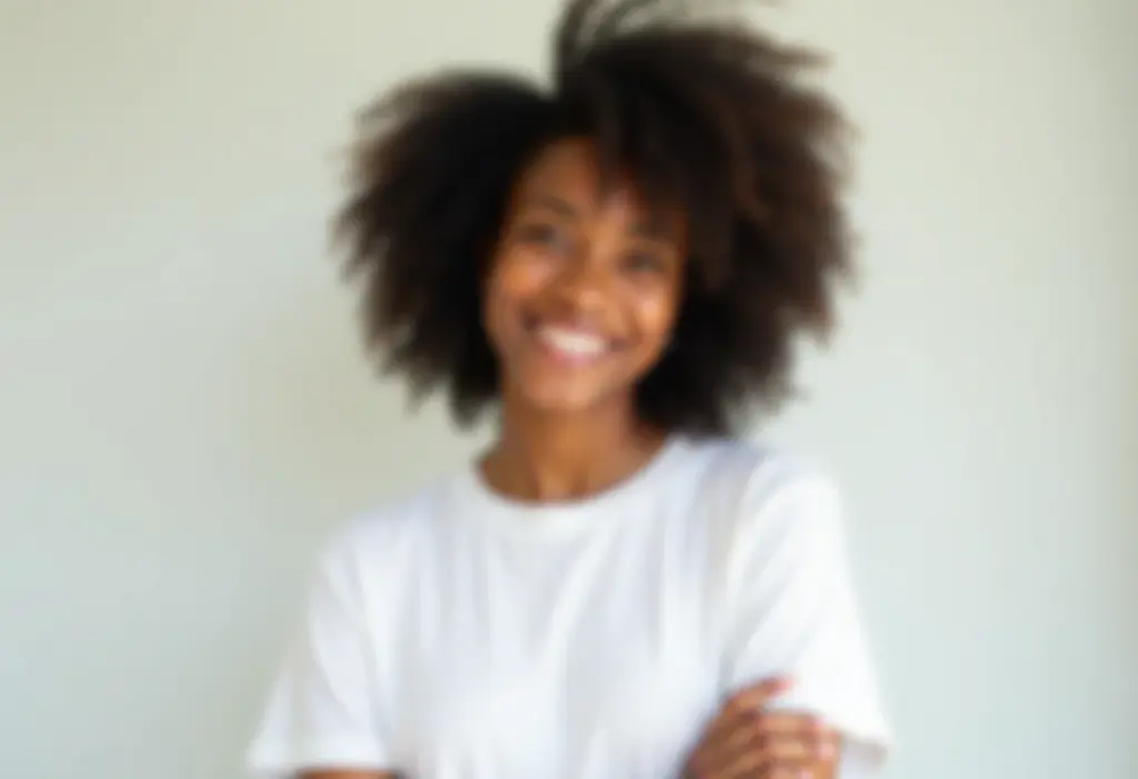 Mulher negra estilosa com camiseta branca