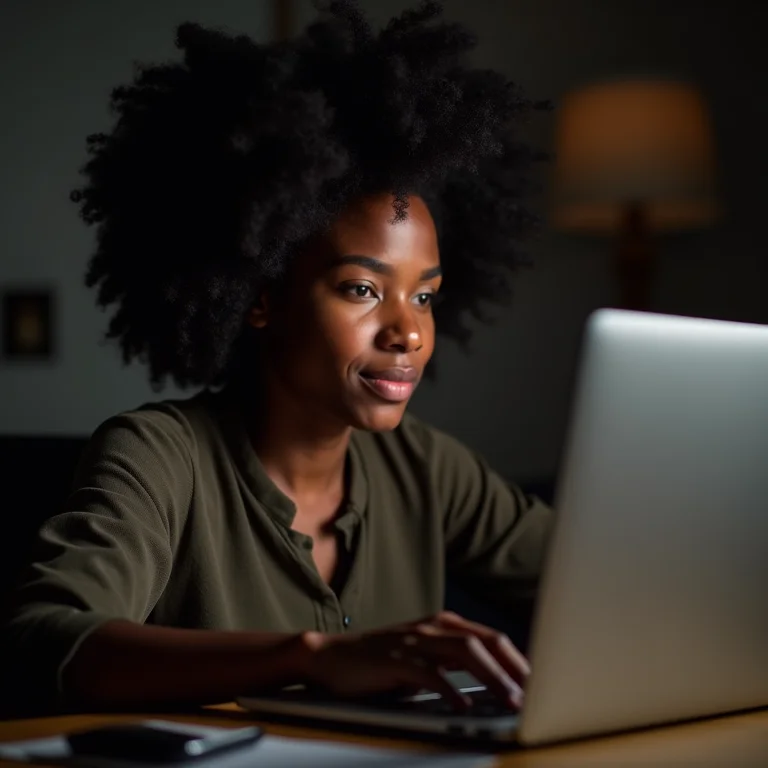 Mulher negra jogando RTS no PC