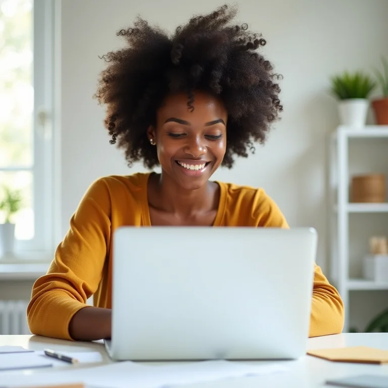 Mulher negra usando planilha para controlar gastos