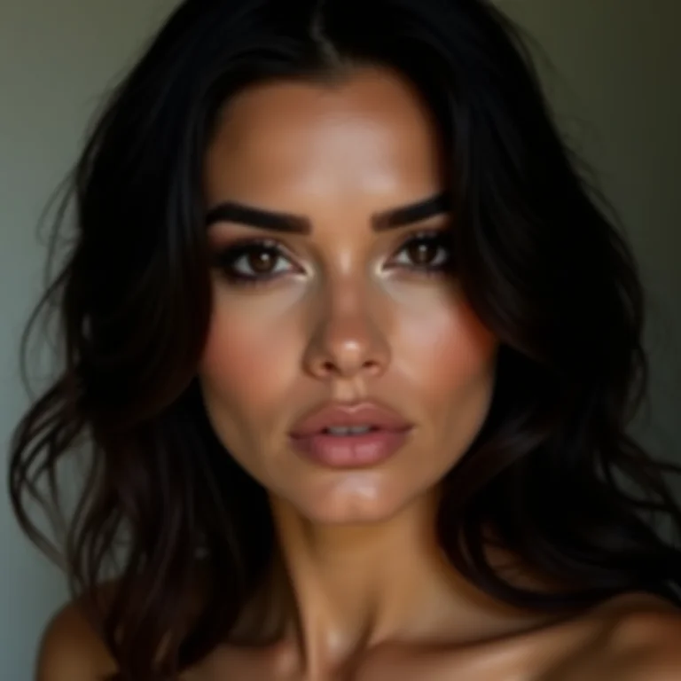 Mulher plus size com delineado esfumado nos olhos