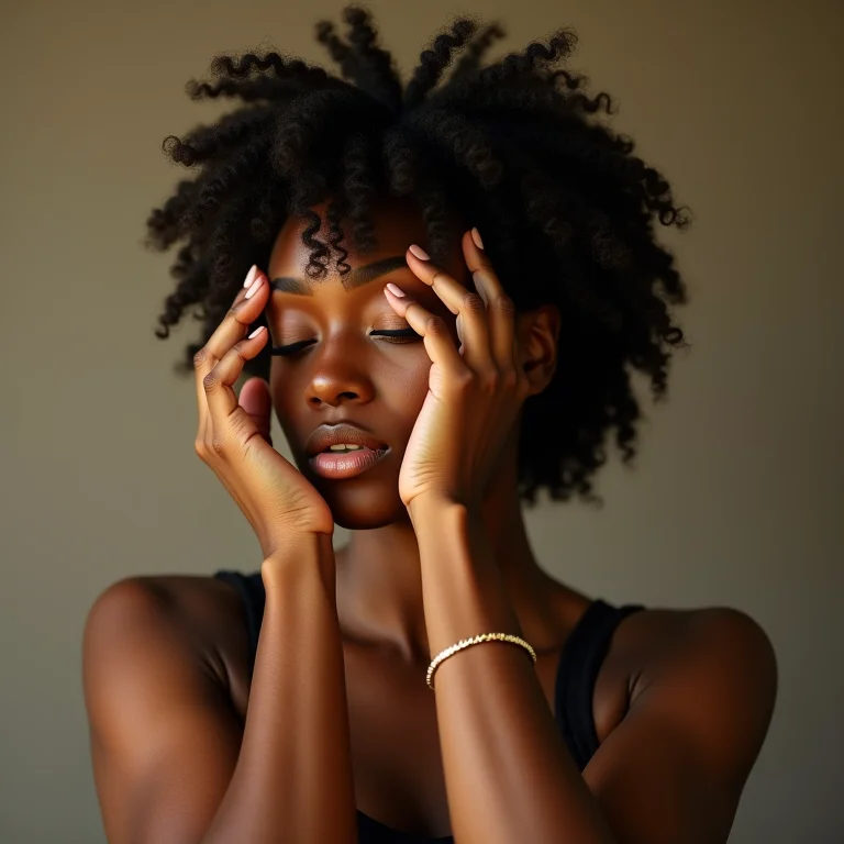 Mulher plus size modelando cachos com a técnica dedoliss