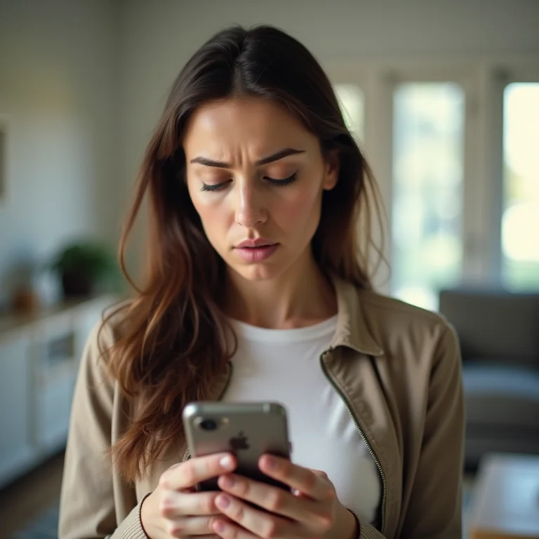 Mulher preocupada com a segurança ao baixar launchers de fontes desconhecidas