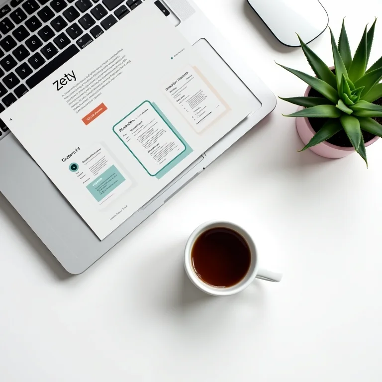 Página da Zety exibindo templates de currículo em setup minimalista.